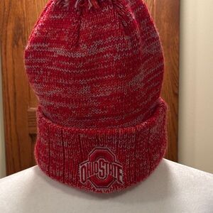 Cozy Red Knit Pom-Pom Beanie hat